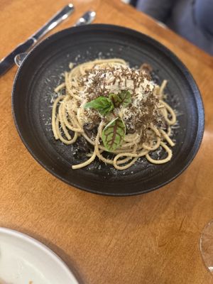 Truffle bucatini   at Joylark Kitchen in Fairfield
