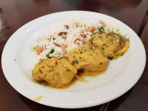 Mustard chicken at Vegan Rock in Sevilla