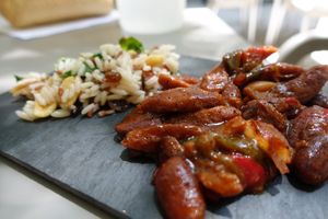 Pincho de soja texturizada at Vegan Rock in Sevilla