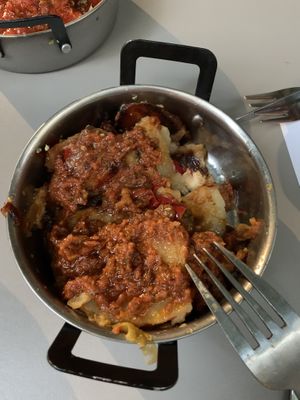 Patatas bravas at Vegan Rock in Sevilla