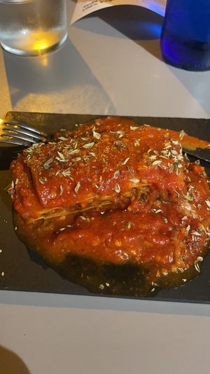Lasagna next level at Vegan Rock in Sevilla