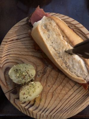 Ham and seitan panini   at Vegan Rock in Sevilla