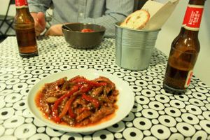 not-beef sweet and sour at Vegan Rock in Sevilla