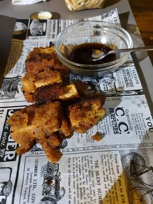Fried tofu at Vegan Rock in Sevilla