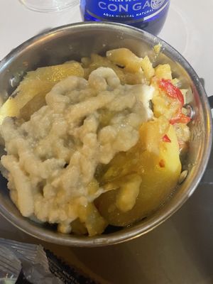 Cheesy potatoes  at Vegan Rock in Sevilla