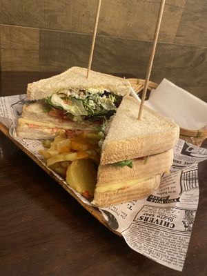 ‘Bacon’ club sandwich  at Vegan Rock in Sevilla
