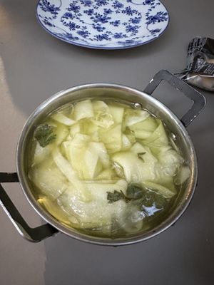 pickled zucchini   at Vegan Rock in Sevilla