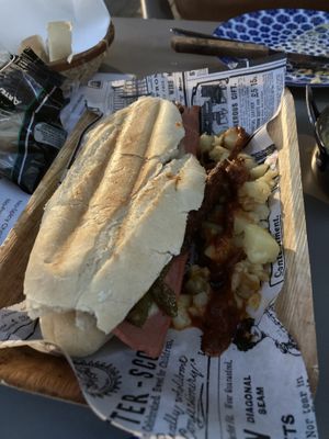 Toast with seitan  at Vegan Rock in Sevilla