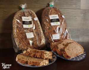 Ecological bread at Vegan Rock in Sevilla