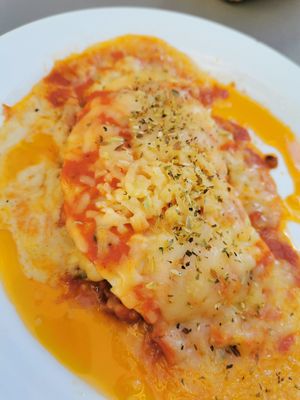 Lasagna at Vegan Rock in Sevilla