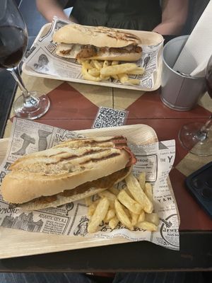 Seitan serranito & vegan chorizo sandwich   at Vegan Rock in Sevilla