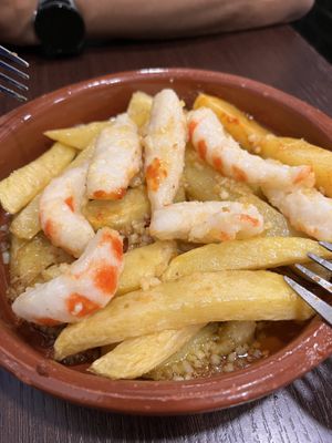 Shrimp tapa  at Vegan Rock in Sevilla