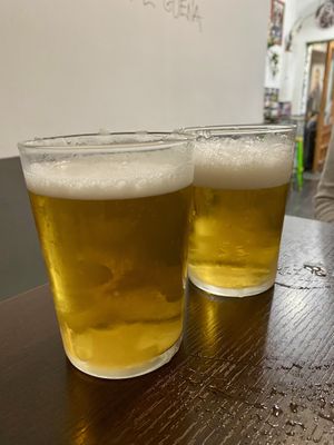 Cold beer  at Vegan Rock in Sevilla