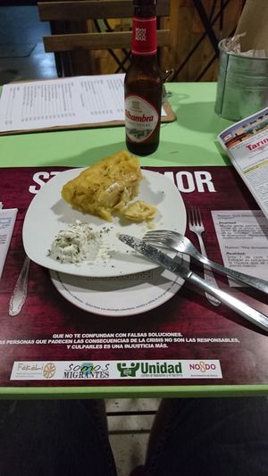 Tortilla de patata vegana superriquisima at Vegan Rock in Sevilla