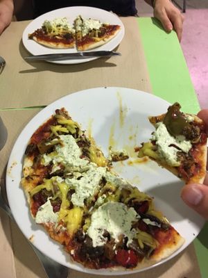 Fajita Pizza!! at Vegan Rock in Sevilla