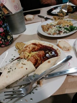 Frankfurt and cheese. Amazing sausage at Vegan Rock in Sevilla