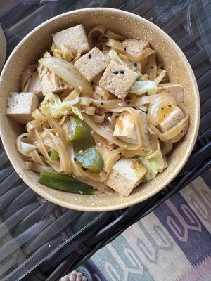 Bokkeum-Myun - Vegan (Stir Fried Rice Noodles with Tofu)  at Too Good Friend's Diner in Acton