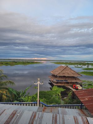 awesome views at Dawn on the Amazon Cafe in Iquitos