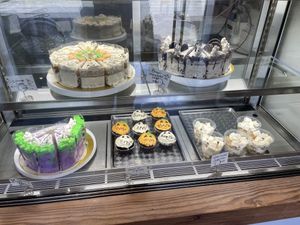 Delicious Oreo cake and matcha tea! Also got a donut for later :). At least six choices of donuts, cookies, and a few different cake choices. Came around 12:30pm.  at Canelita Sweets in Osaka