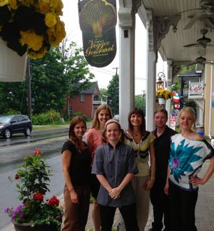 Part of our crew - happy peeps! at Vidya's Veggie Gourmet in Thornton