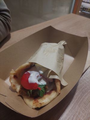 Gyros at Sacred Garden Plant Based Deli in Rhodes