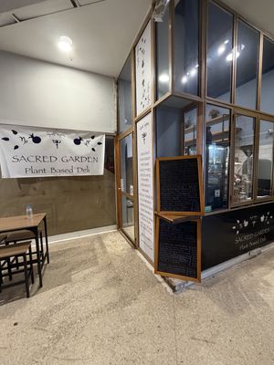 Follow the steps down to this little place for a special special meal. An excellent experience… going back tomorrow! Burrito was amazing.   at Sacred Garden Plant Based Deli in Rhodes