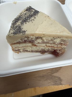 Homemade vegan raspberry cheesecake!!! Husband approved ! Yummy   at Sacred Garden Plant Based Deli in Rhodes