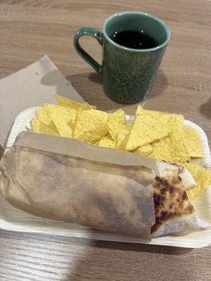 Absolutely amazing KiKi makes everything homemade … her special burrito topped with veggies from her own garden. Most amazing place I have ever been for a true authentic vegan me at Sacred Garden Plant Based Deli in Rhodes