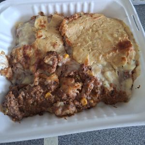 Shepherd's pie at Sacred Garden Plant Based Deli in Rhodes