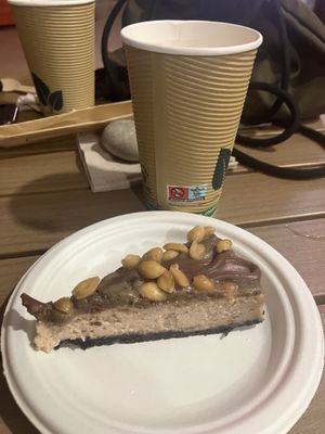 Snickers Cheese Cake  at Sacred Garden Plant Based Deli in Rhodes