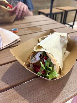 Vegan Gyros at Sacred Garden Plant Based Deli in Rhodes