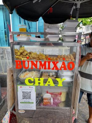 Around 20.000 Dong for a Vietnamese breakfast noodle dish at Bun Mi Xao Chay in Ho Chi Minh City