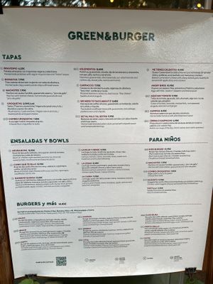Carte   at Green&Burger in Catalunya