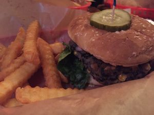 House bean burger  at South Shore Tiki Lounge in Kihei