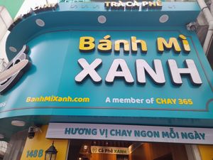 Main sign outside at Bánh Mì XANH - 148B Đề Thám in Ho Chi Minh City