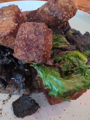 Kale 'Em All - vegan option with salt and pepper tofu!  #Veganuary at True North in Coburg