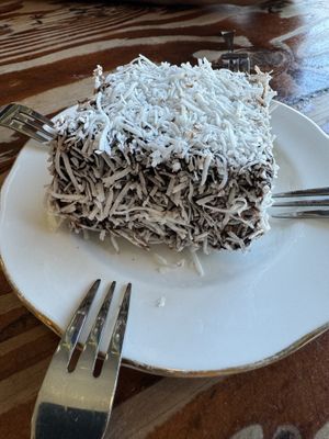 Gooey Coconut Covered Browniees  at True North in Coburg