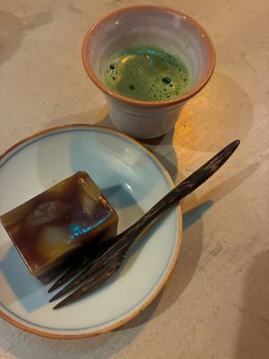 Youkan with matcha at Scent Gallery Cafe Mikayama - セントギャラリーカフェミカヤマ in Osaka