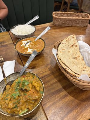 Vegan butter chicken , aloo gobi and roti  at SIN - Bazil Kitchen - Jewel Changi Airport in East Singapore