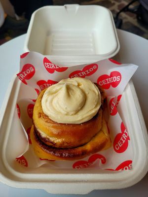 Cinnamon Bun (Takeaway). at Ceirios Coffee in Gwynedd