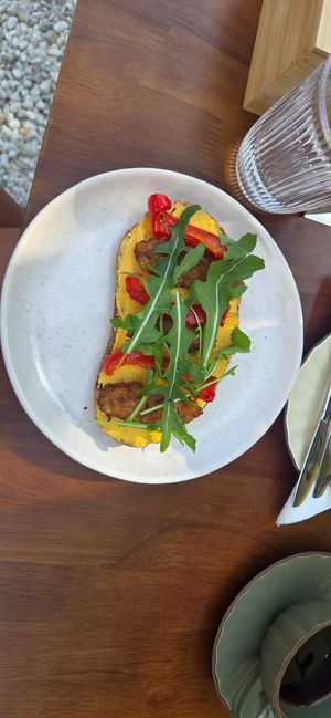 Carrot hummus with tempeh toast at An Mộc Nhiên in Da Nang