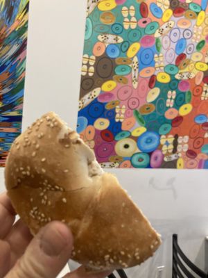 Tofu cream cheese bagel  at 3rd Ave Jumbo Bagel Cafe in New York City