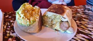 Breakfast burrito at Big Scoffs Diner in Leeds