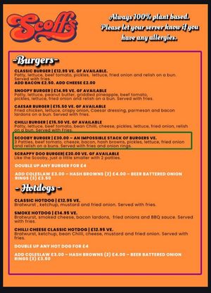 Jan 26 main menu 2 at Big Scoffs Diner in Leeds