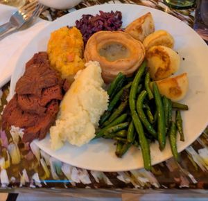 Seitan Beef Sunday Roast at Big Scoffs Diner in Leeds