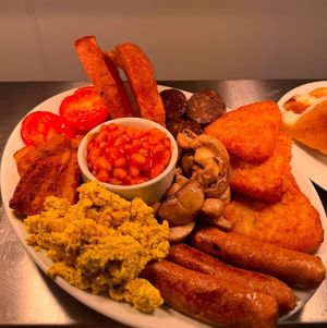 Vegan full English breakfast  at Big Scoffs Diner in Leeds