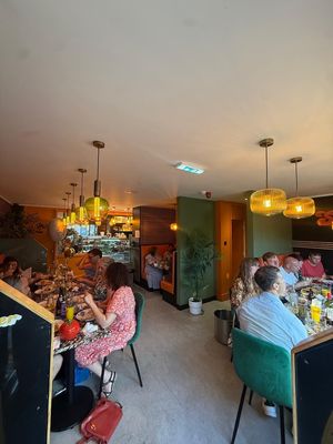 Inside our lovely vegan restaurant  at Big Scoffs Diner in Leeds