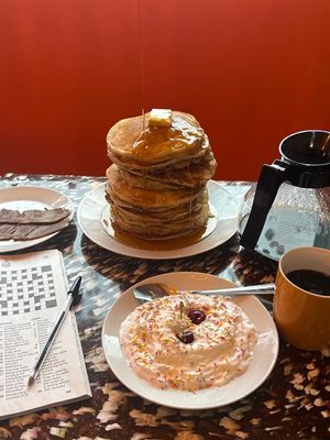 Vegan pancakes  at Big Scoffs Diner in Leeds