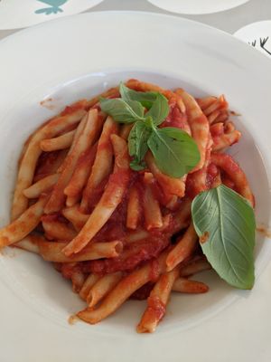 Home made pasta in tomato sauce at Aterina in Korcula