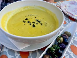 Zucchini soup heaven  at Aterina in Korcula